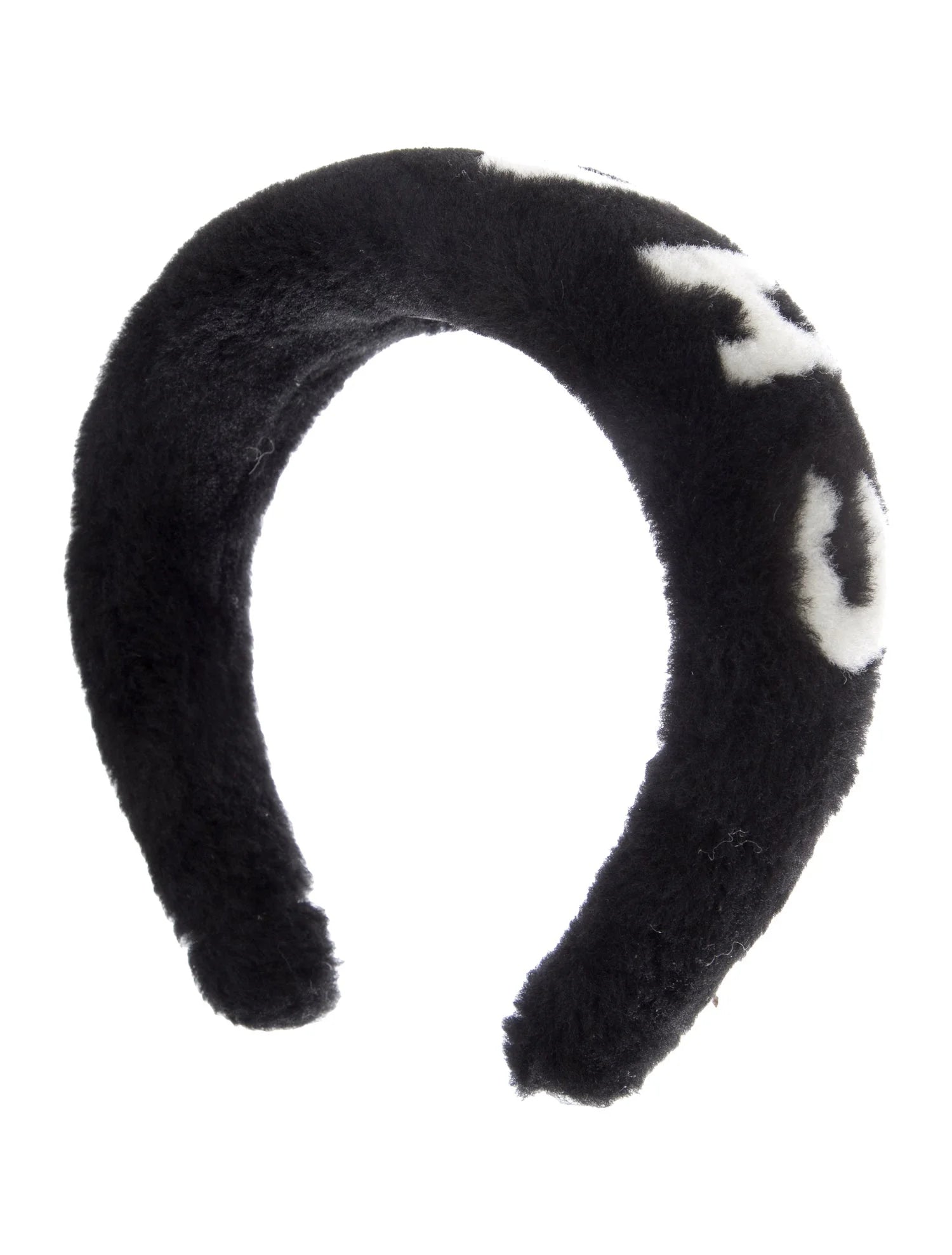 Black and White Shearling Headband S5020436 Black and White Shearling Headband S5020436