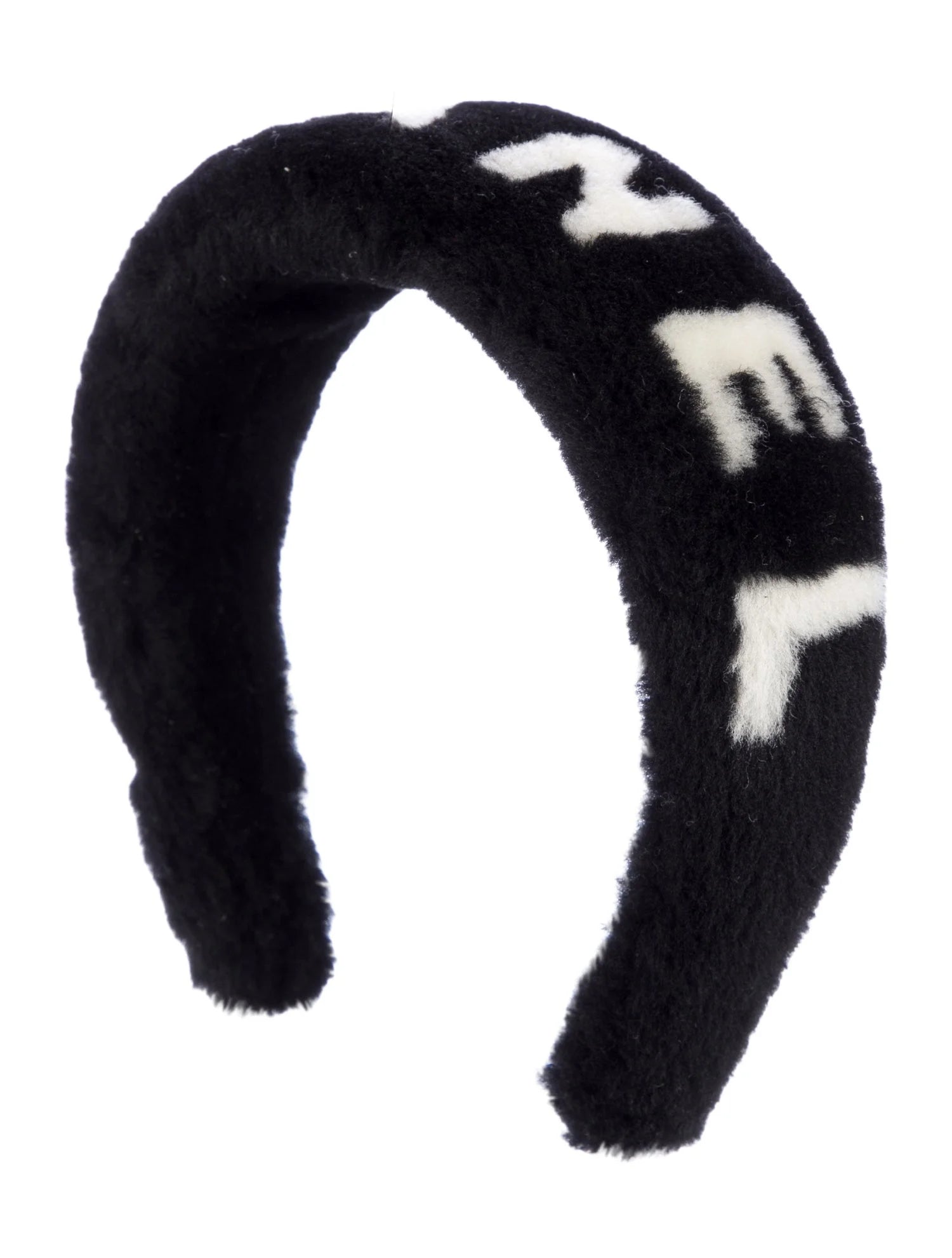 Black and White Shearling Headband S5020436 Black and White Shearling Headband S5020436