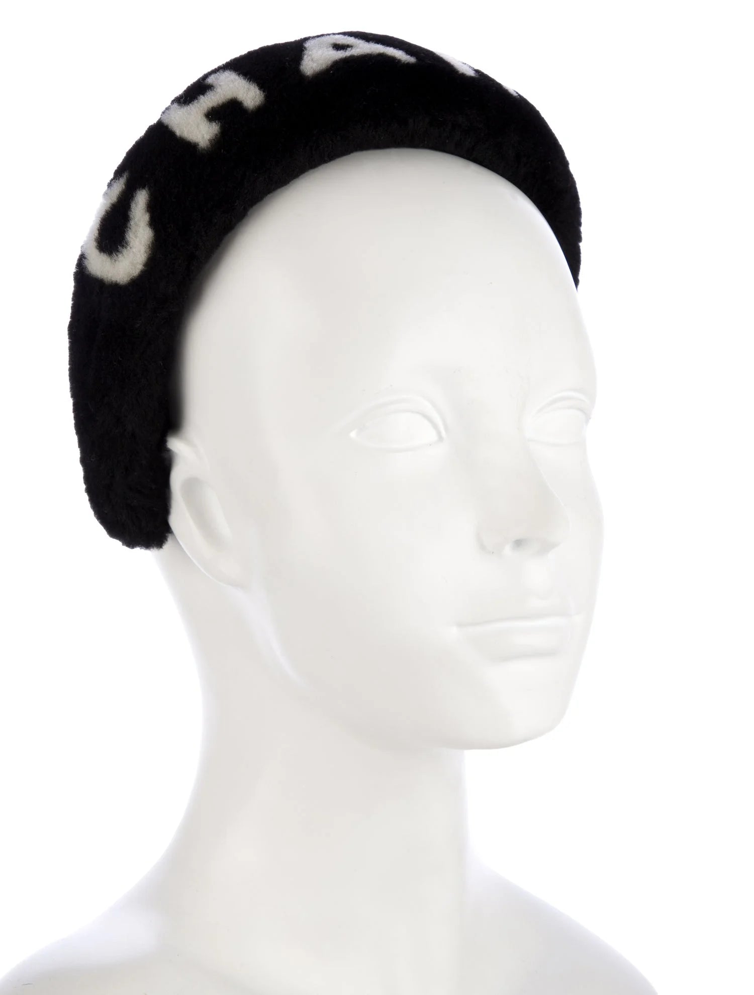 Black and White Shearling Headband S5020436 Black and White Shearling Headband S5020436