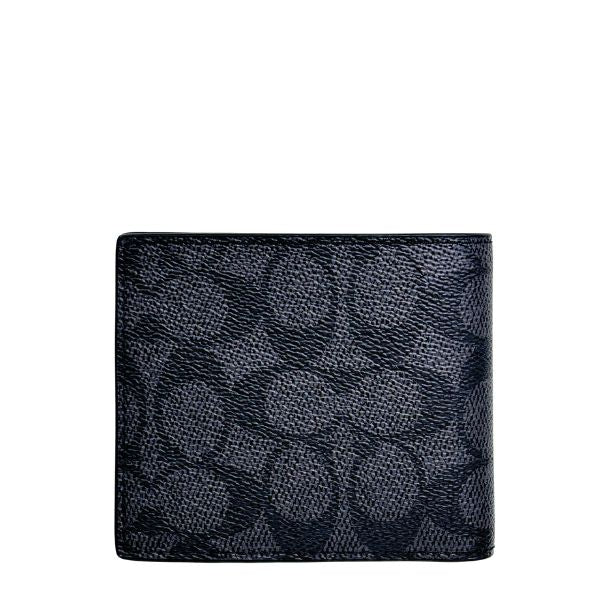Compact Id Wallet In Signature Canvas Mahogany Black-23