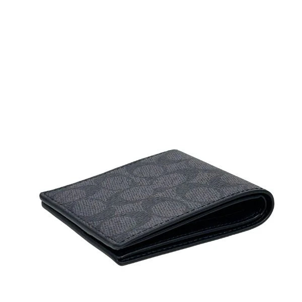 Compact Id Wallet In Signature Canvas Mahogany Black-23 Compact Id Wallet In Signature Canvas Mahogany Black-23