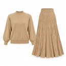 Women’s Camel Beige Knit Sweater & Maxi Skirt Set 172242