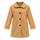 Women’s Camel Button-Front Coat with Patch Pockets NS120