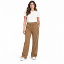 Women’s Camel Brown Drawstring Straight-Leg Trousers NS81