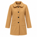 Camel Tan Button-Front Coat with Patch Pockets 57101