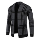 Casual Men's Cardigan Basic Striped Patt erned Youth Business Formal Slim Fit Sweater Wear Out Long Sleeve V-neck Collar Jackets X4104953 - Tuzzut.com Qatar Online Shopping