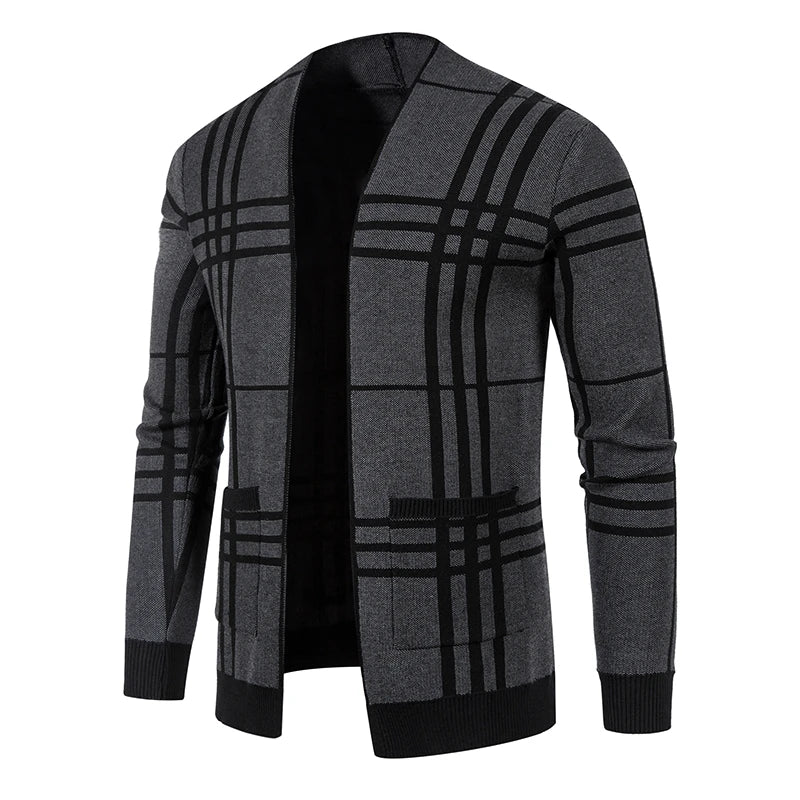 Casual Men's Cardigan Basic Striped Patt erned Youth Business Formal Slim Fit Sweater Wear Out Long Sleeve V-neck Collar Jackets X4104953