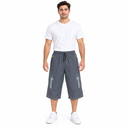 Men’s Charcoal Grey Drawstring Sports Capri Shorts YD05