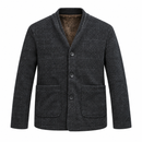 Men’s Charcoal Textured Button-Front Cardigan Jacket NS36