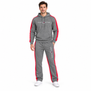 Men’s Grey Hooded Tracksuit with Red Stripes NS75