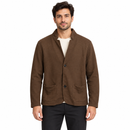 Men’s Chocolate Brown Stand-Collar Cardigan Jacket NS43