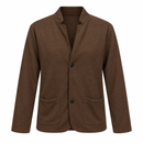 Men’s Chocolate Brown Stand-Collar Cardigan Jacket NS43