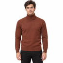 Men’s Chestnut Brown Turtleneck Knit Sweater NS72
