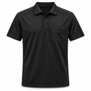 Men’s Black Short-Sleeve Polo Shirt with Chest Pocket NS104