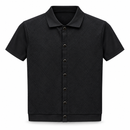 Men’s Black Diamond-Texture Short-Sleeve Button-Up Shirt YD51