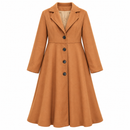 Brown Button-Front Flared Coat 185512