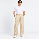 Light Beige Drawstring Straight-Leg Trousers YD98