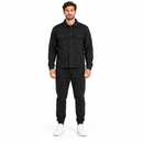 Men’s Black Snap-Front Overshirt & Jogger Set ZK162
