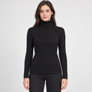 Women’s Black Ribbed Turtleneck Sweater NS127