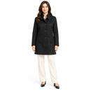 Women’s Black Stand-Collar Button-Front Coat NS33