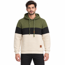 Men’s Olive, Black & Cream Quilted Hoodie NS32
