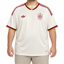 Men’s Cream Spain Football Jersey with Burgundy and Yellow Trim CJ24