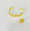 Women's High Quality open Bracelet And Ring Two Piece Set X661038 - TUZZUT Qatar Online Shopping