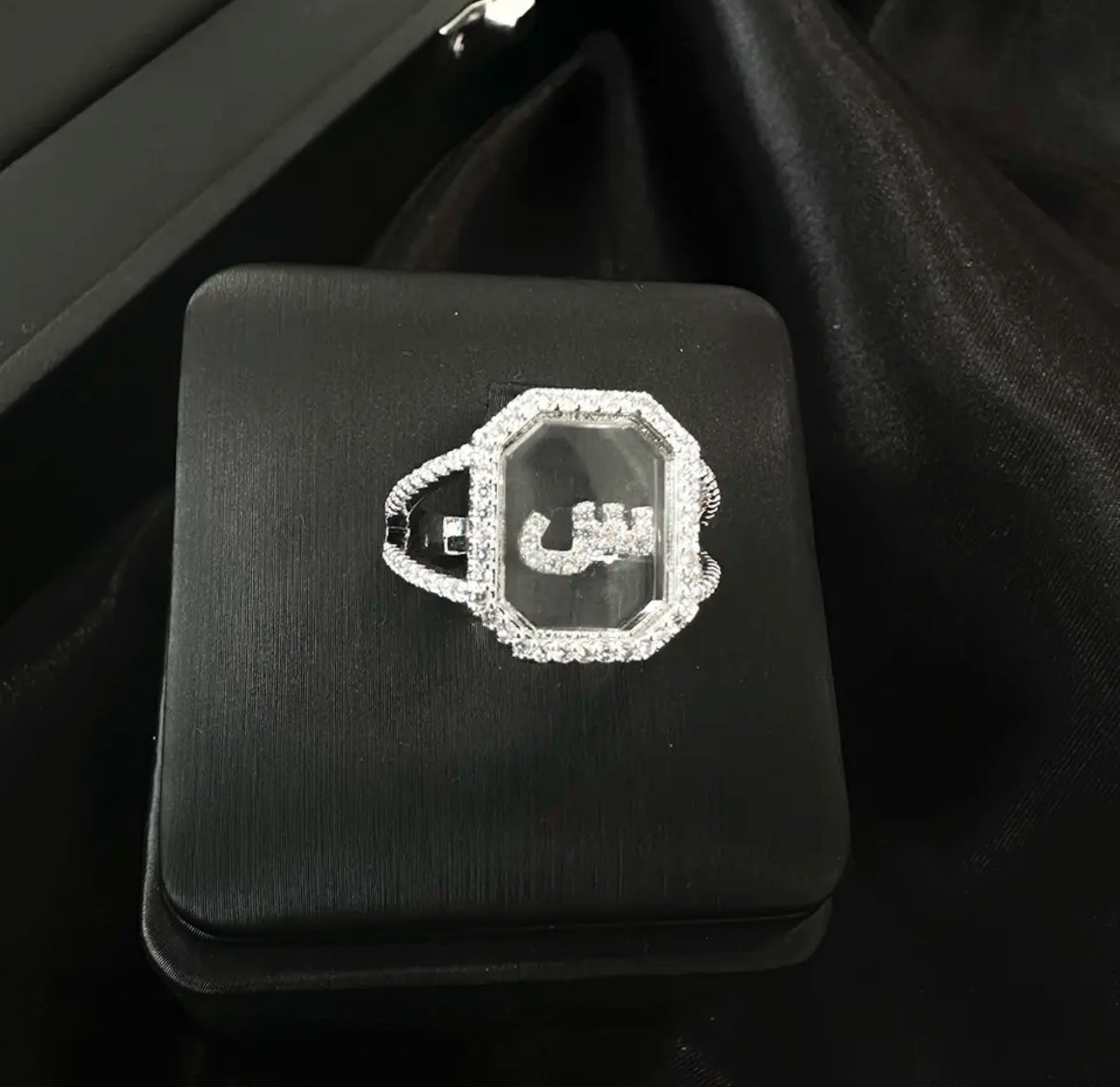 Arabic Letters Zircon Glass Square Design Rings X4667856 Arabic Letters Zircon Glass Square Design Rings X4667856