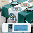 Embroidery Delicate PVC Dining Tablecloth Cover (140cm x 200cm) Green - 68993 - TUZZUT Qatar Online Shopping