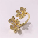 Flower Rings for Women Exquisite Adjustable Finger Rings - S4520109 - Tuzzut.com Qatar Online Shopping