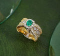 Retro Lace Design Zircon Geometric Adjustable Ring S5059366 - TUZZUT Qatar Online Shopping