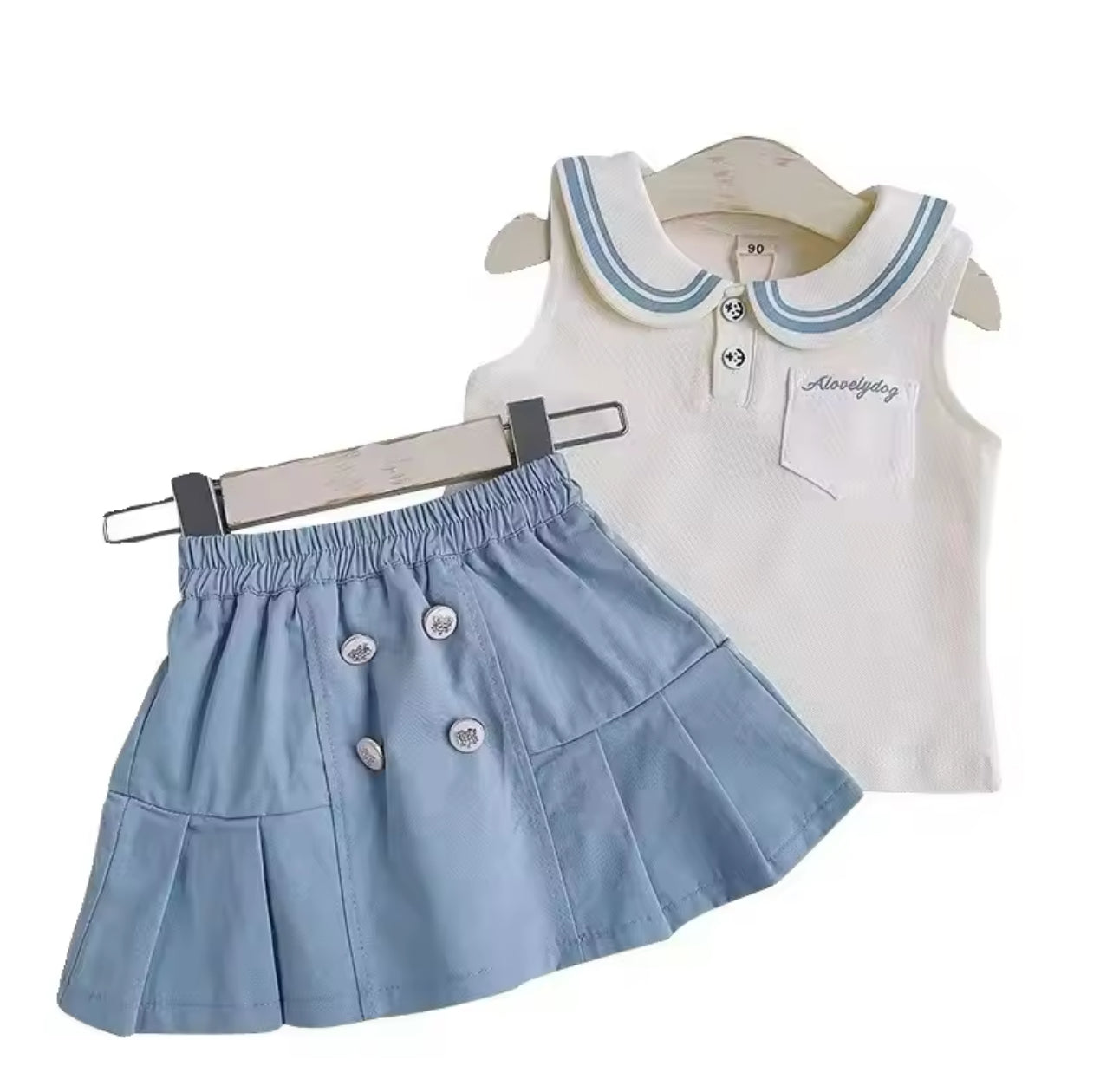 Collar Sleeveless Top and Skirt Pants Stylish Two-Piece Set 548453 Collar Sleeveless Top and Skirt Pants Stylish Two-Piece Set 548453