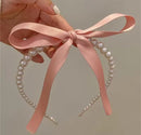 French Pink Butterfly Knot Pearl Hairband 1526302 - TUZZUT Qatar Online Shopping