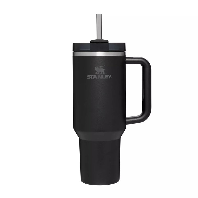 Stanley Vacuum Insulated Tumbler with Lid and Straw for Water 1.18L (Black) - TUZZUT Qatar Online Shopping