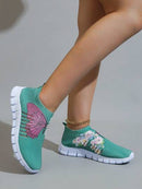 Stylish and Comfortable Women's Butterfly & Flower Print Sneakers S46200 - TUZZUT Qatar Online Shopping