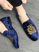 Men's Luxury Velvet Penny Loafers Shoes S1884100 - TUZZUT Qatar Online Shopping