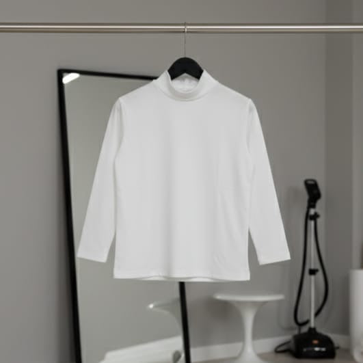 High Collar Men's/Women’s Long Sleeve Base Shirt Slim Fit T-Shirt Wool Velvet 244534 - TUZZUT Qatar Online Shopping