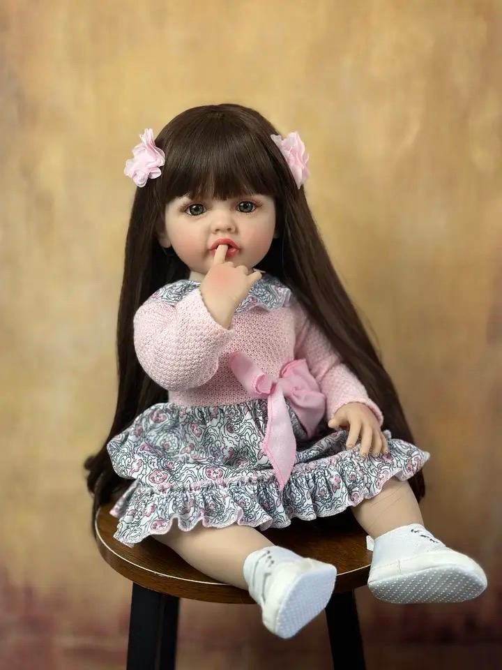 Full Soft Silicone Body Reborn Baby Girl Doll 55cm 22 Inch Realistic Princess - TUZZUT Qatar Online Shopping