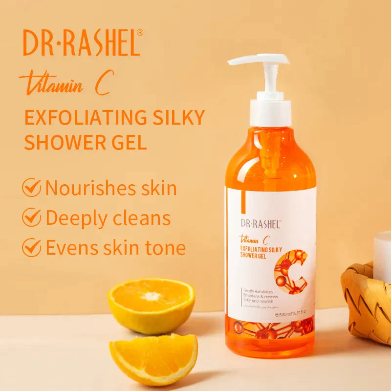 Dr.Rashel Vitamin C Exfoliating Silky Shower Gel 500ml DRL-1686 - Tuzzut.com Qatar Online Shopping