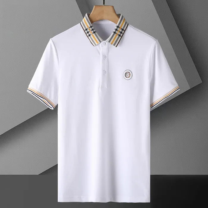 Men's Short Sleeve POLO Ice Silk Casual T-shirt B-314486 - TUZZUT Qatar Online Shopping
