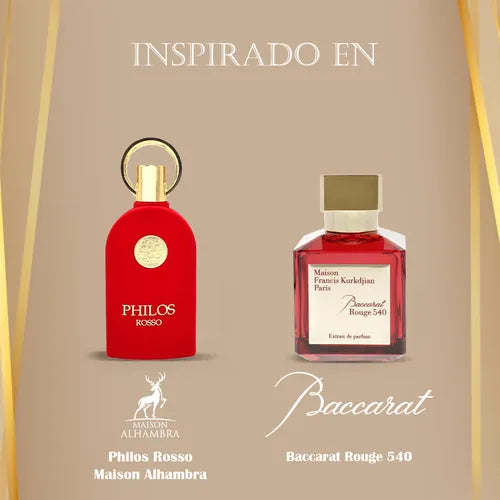 Philos Rosso EDP 100ml by Maison Al Hambra | Inspired by Baccarat Rouge 540 - TUZZUT Qatar Online Shopping