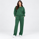 Dark Green Sweatshirt and Trousers Two-Piece Set YD105