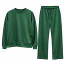 Dark Green Sweatshirt and Trousers Two-Piece Set YD105