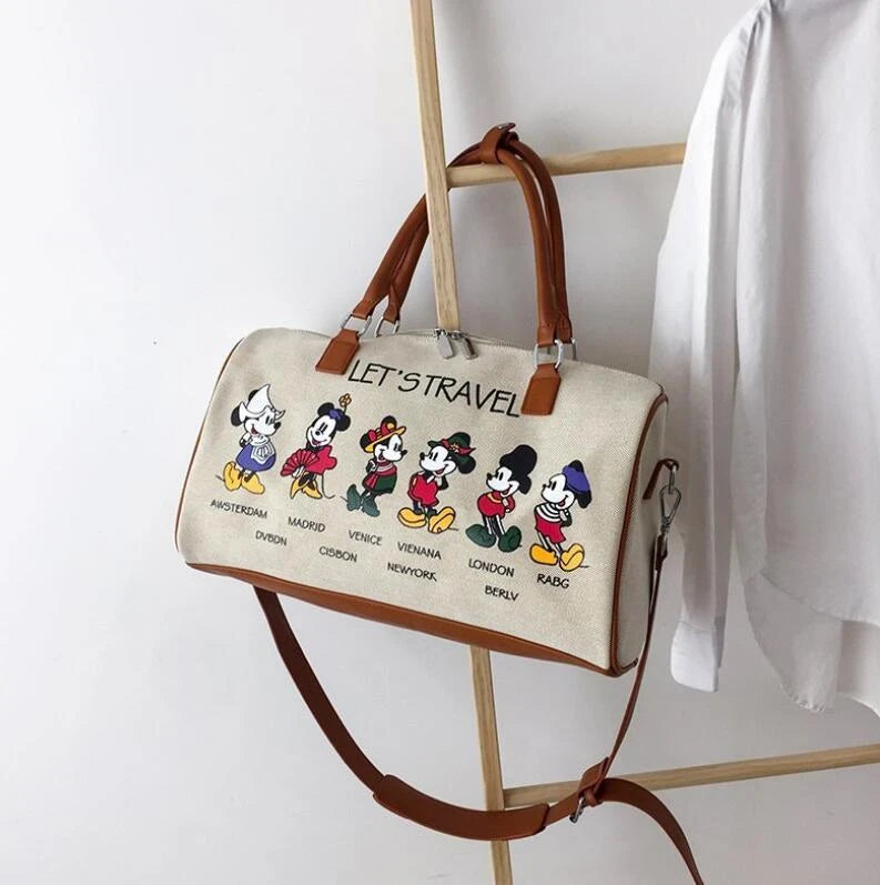 Disney Mickey cartoon canvas handbag Minnie ladies men's messenger bag large capacity shoulder bag S4404237