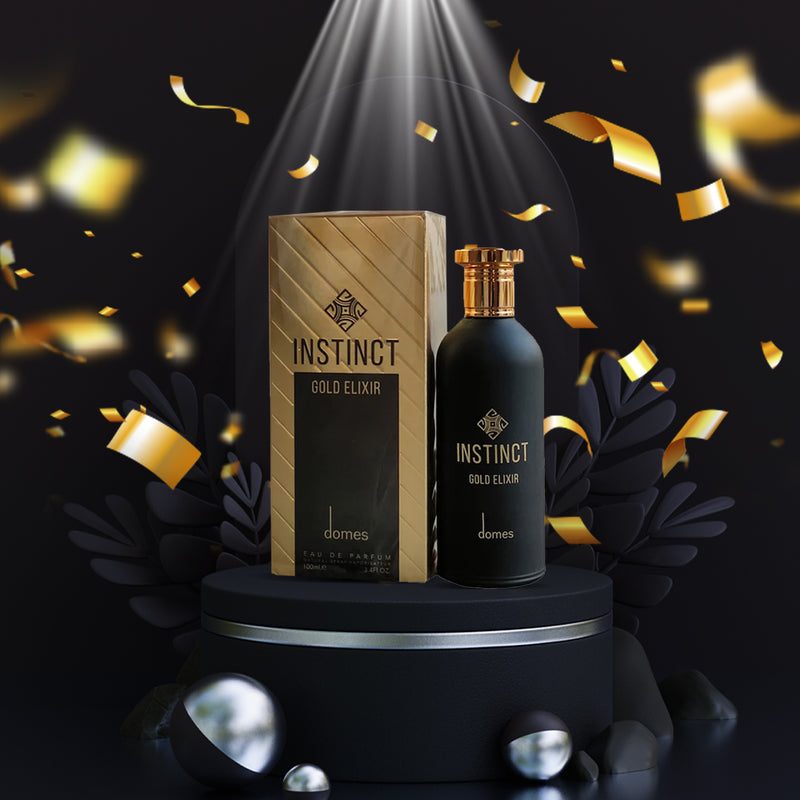 Instinct Gold Elixir 100ml Eau De parfum By Domes For Men and Women - Tuzzut.com Qatar Online Shopping