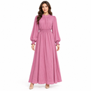 Women’s Dusty Rose High-Neck Smocked-Waist Maxi Dress YD132