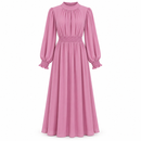 Women’s Dusty Rose High-Neck Smocked-Waist Maxi Dress YD132