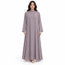 Dusty Mauve Two-Piece Open Abaya & Maxi Dress Set YD35