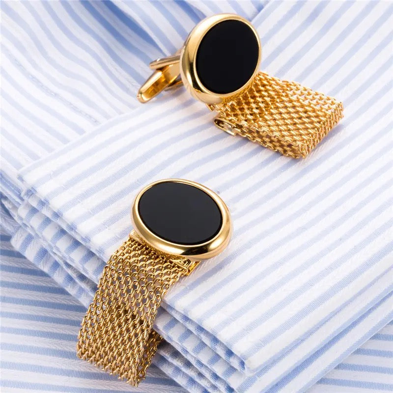 2pcs Wide Chain Round Copper Cufflinks for Men's Fashion X4484561 - TUZZUT Qatar Online Shopping