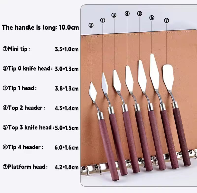 7Pcs Art Spatula Soft Paint Oil Painting Wooden Handle Palette Knife Set  S4271248 - TUZZUT Qatar Online Shopping